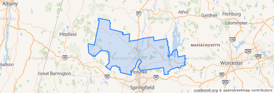 Mapa de ubicacion de Hampshire County.