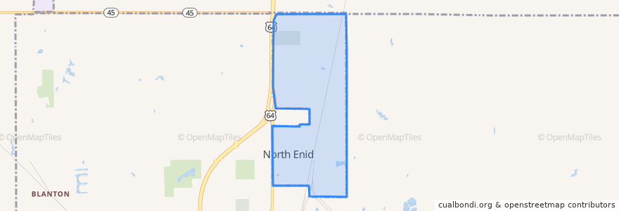 Mapa de ubicacion de North Enid.