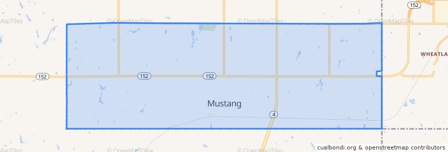 Mapa de ubicacion de Mustang.