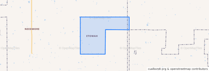 Mapa de ubicacion de Etowah.