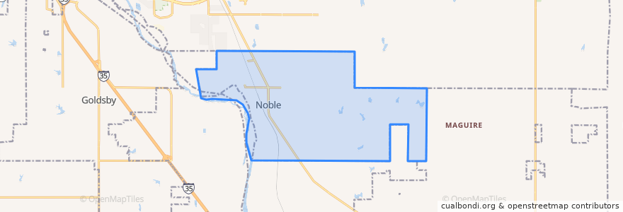 Mapa de ubicacion de Noble.