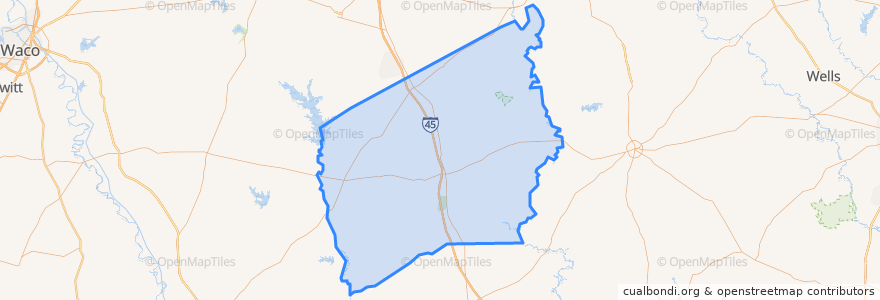 Mapa de ubicacion de Leon County.