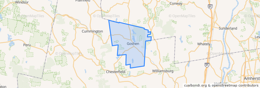 Mapa de ubicacion de Goshen.