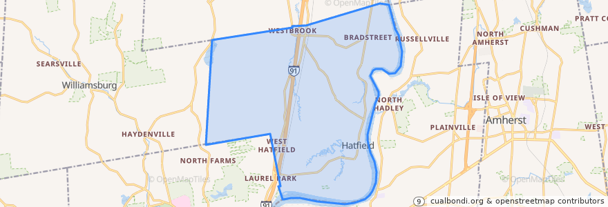 Mapa de ubicacion de Hatfield.