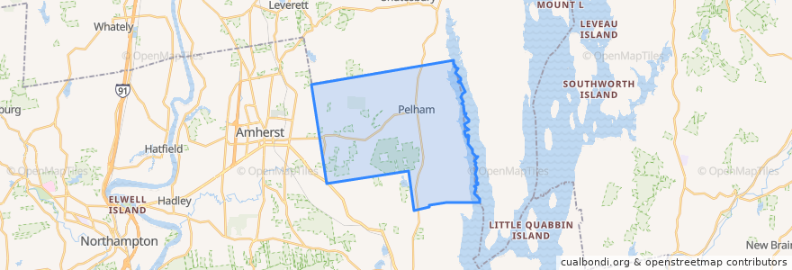 Mapa de ubicacion de Pelham.