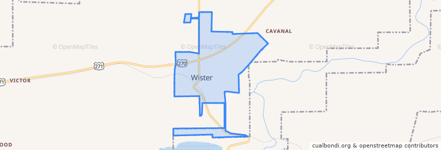 Mapa de ubicacion de Wister.