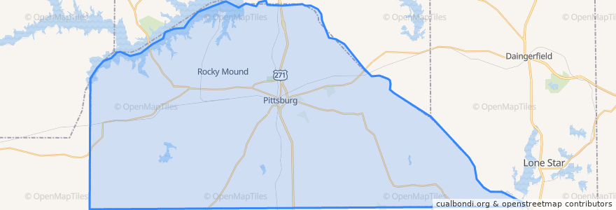 Mapa de ubicacion de Camp County.