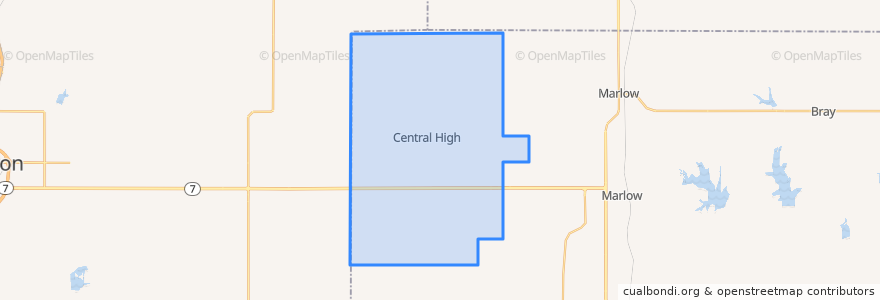 Mapa de ubicacion de Central High.