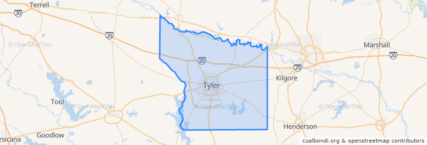 Mapa de ubicacion de Smith County.