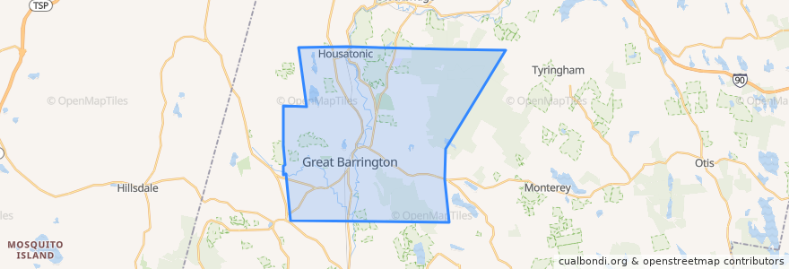 Mapa de ubicacion de Great Barrington.