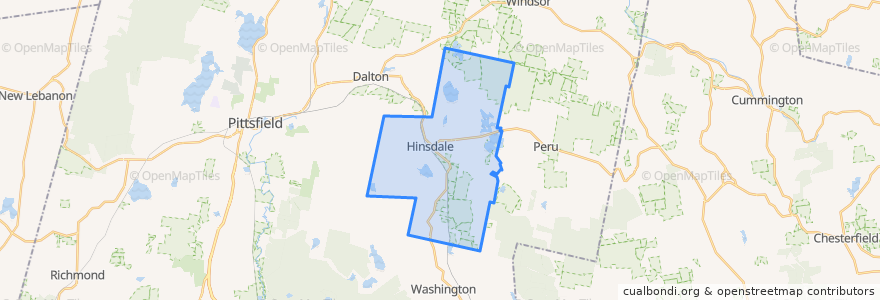 Mapa de ubicacion de Hinsdale.