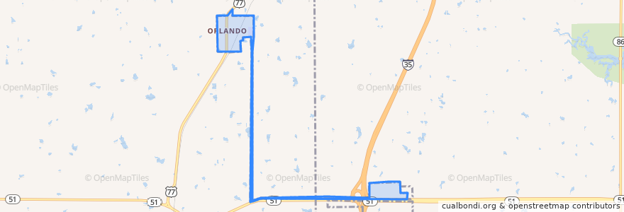 Mapa de ubicacion de Orlando.