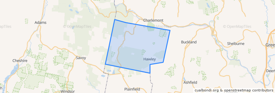 Mapa de ubicacion de Hawley.