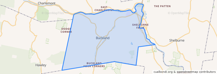 Mapa de ubicacion de Buckland.