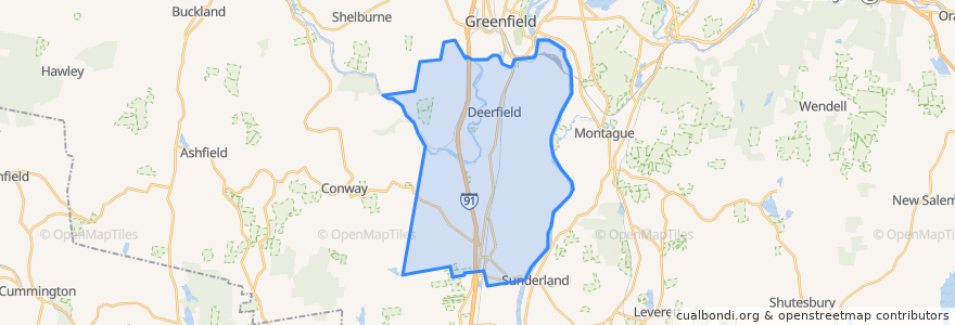 Mapa de ubicacion de Deerfield.