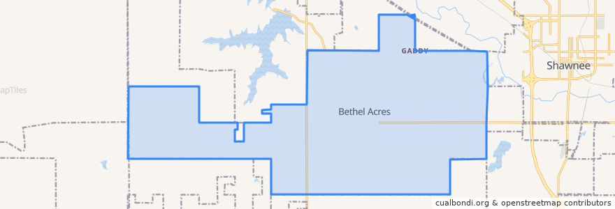 Mapa de ubicacion de Bethel Acres.