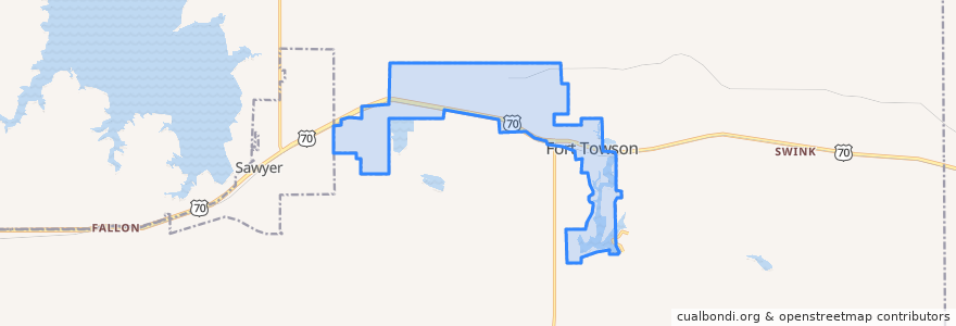 Mapa de ubicacion de Fort Towson.