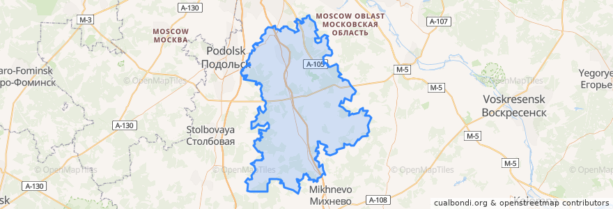 Mapa de ubicacion de городской округ Домодедово.