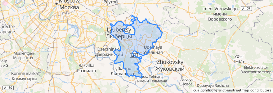 Mapa de ubicacion de городской округ Люберцы.