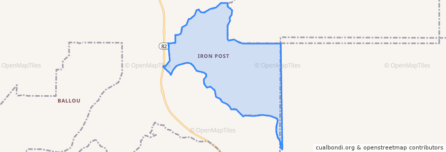 Mapa de ubicacion de Iron Post.