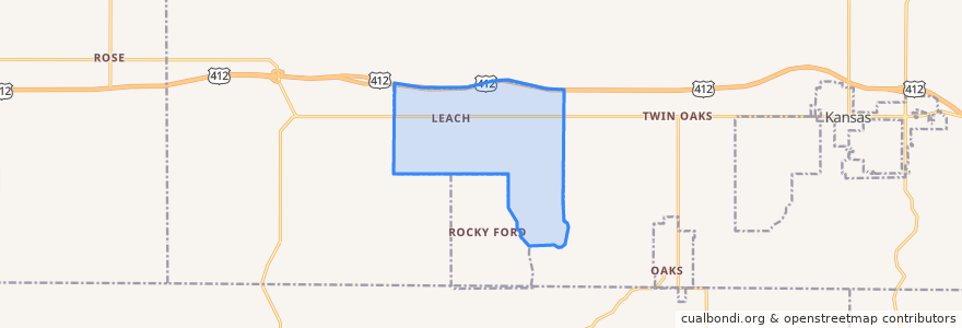 Mapa de ubicacion de Leach.