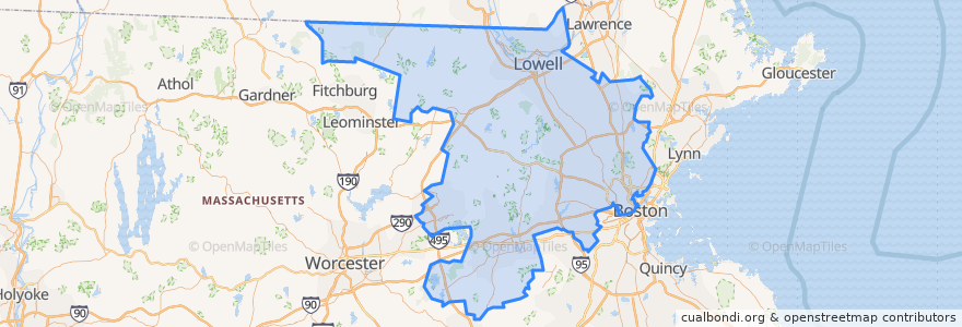 Mapa de ubicacion de Middlesex County.