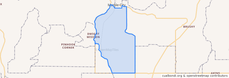 Mapa de ubicacion de Marble City Community.