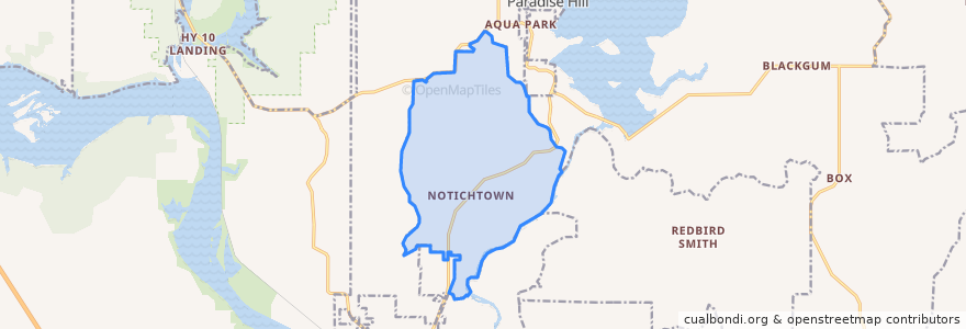 Mapa de ubicacion de Notchietown.