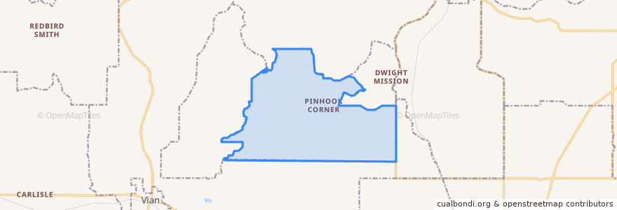 Mapa de ubicacion de Pinhook Corner.