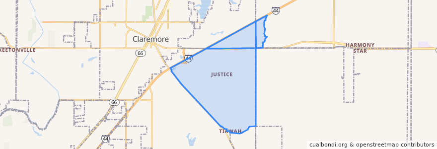 Mapa de ubicacion de Justice.