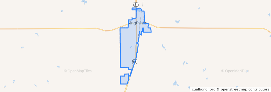 Mapa de ubicacion de Kingfisher.