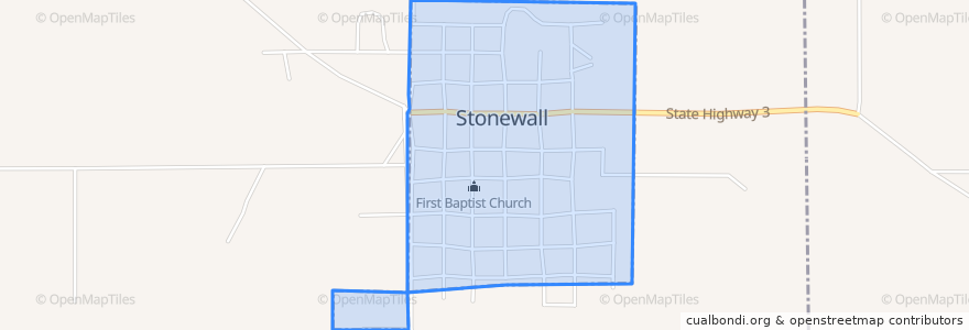 Mapa de ubicacion de Stonewall.