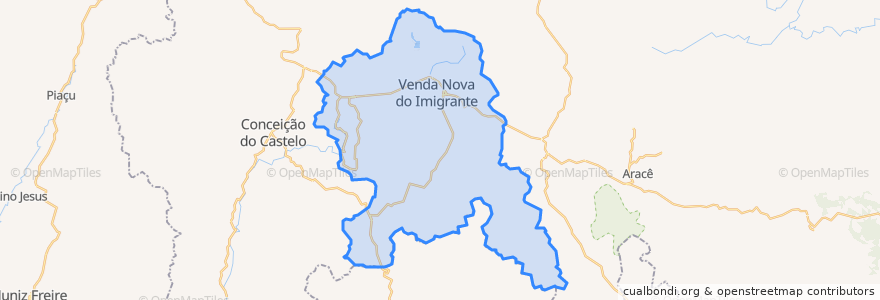 Mapa de ubicacion de Venda Nova do Imigrante.