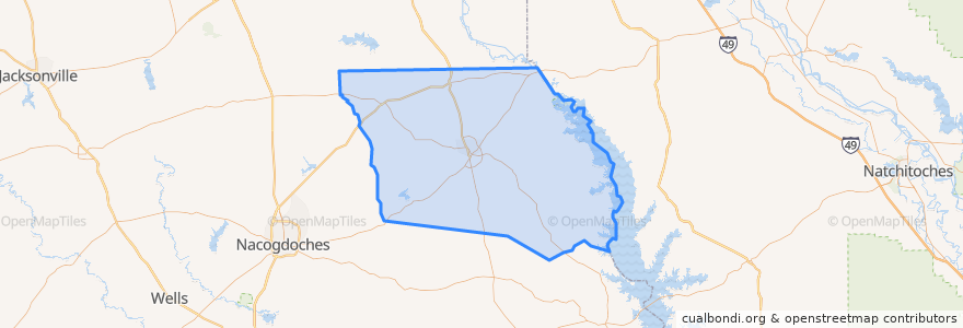 Mapa de ubicacion de Shelby County.