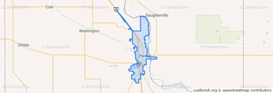 Mapa de ubicacion de Purcell.