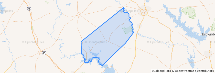 Mapa de ubicacion de Trinity County.