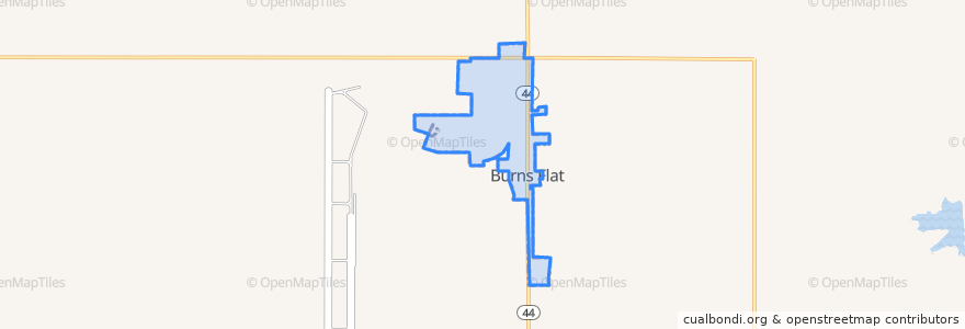Mapa de ubicacion de Burns Flat.