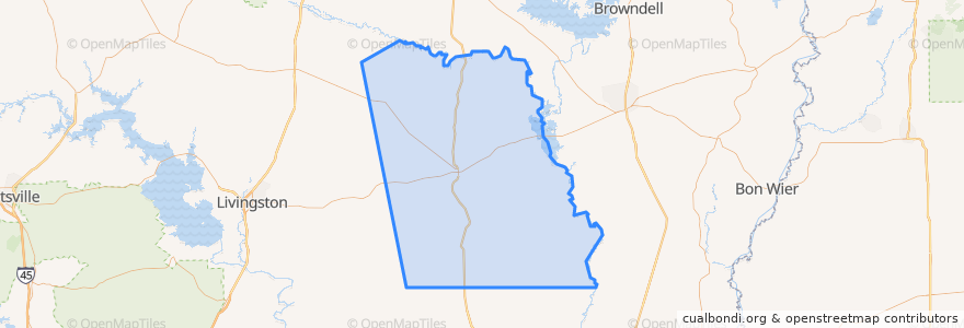 Mapa de ubicacion de Tyler County.