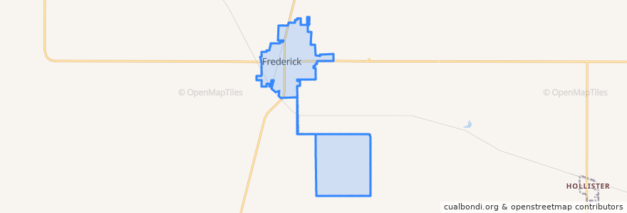 Mapa de ubicacion de Frederick.