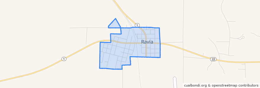 Mapa de ubicacion de Ravia.