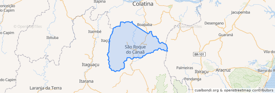 Mapa de ubicacion de São Roque do Canaã.