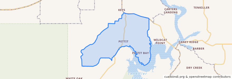 Mapa de ubicacion de Pettit.