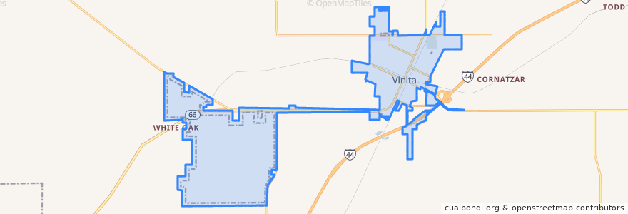 Mapa de ubicacion de Vinita.