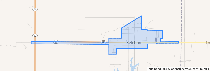Mapa de ubicacion de Ketchum.