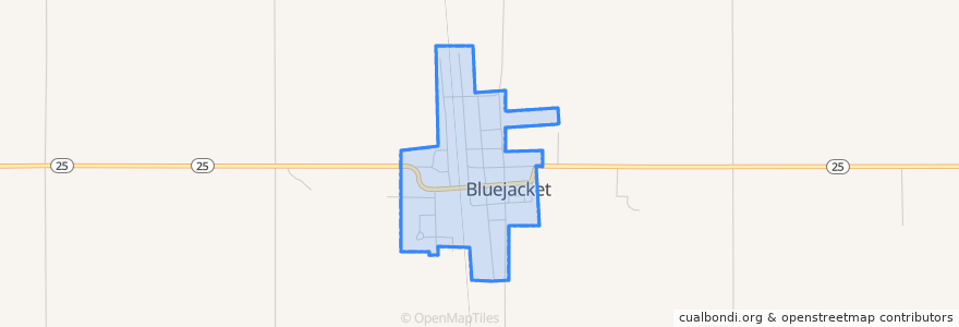 Mapa de ubicacion de Bluejacket.