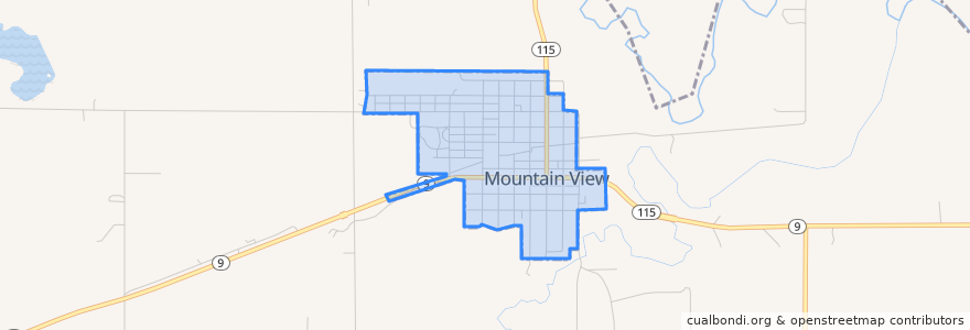Mapa de ubicacion de Mountain View.