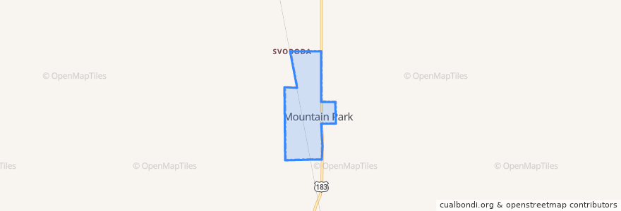Mapa de ubicacion de Mountain Park.