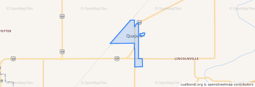 Mapa de ubicacion de Quapaw.