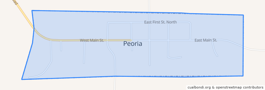 Mapa de ubicacion de Peoria.