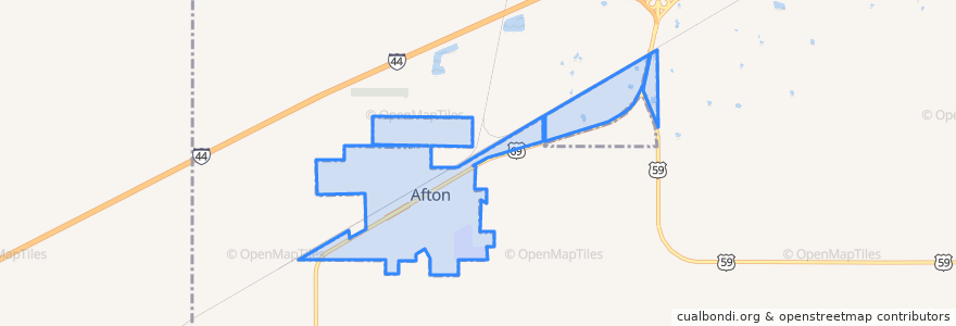 Mapa de ubicacion de Afton.